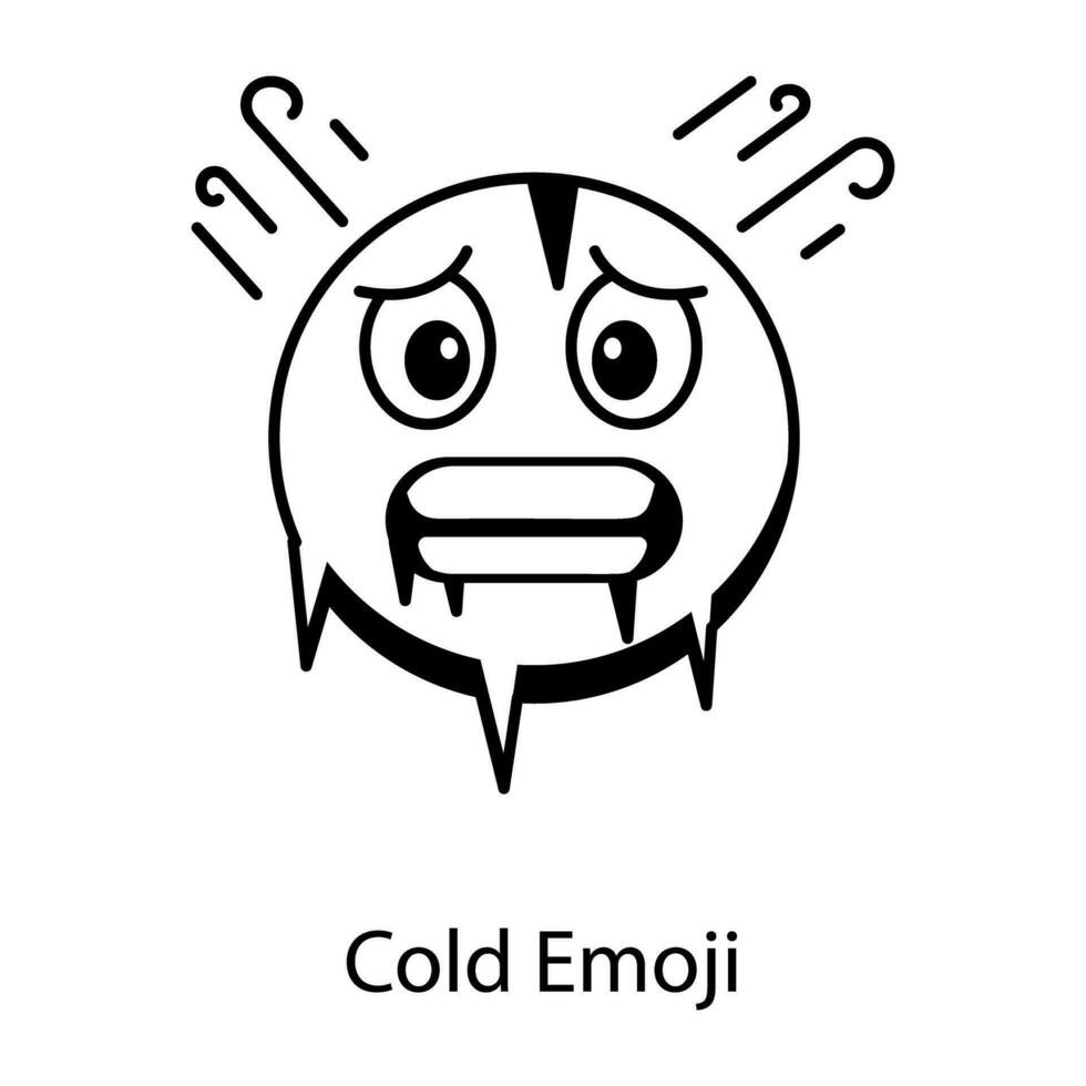 obtener esta lineal icono de frío emoji vector