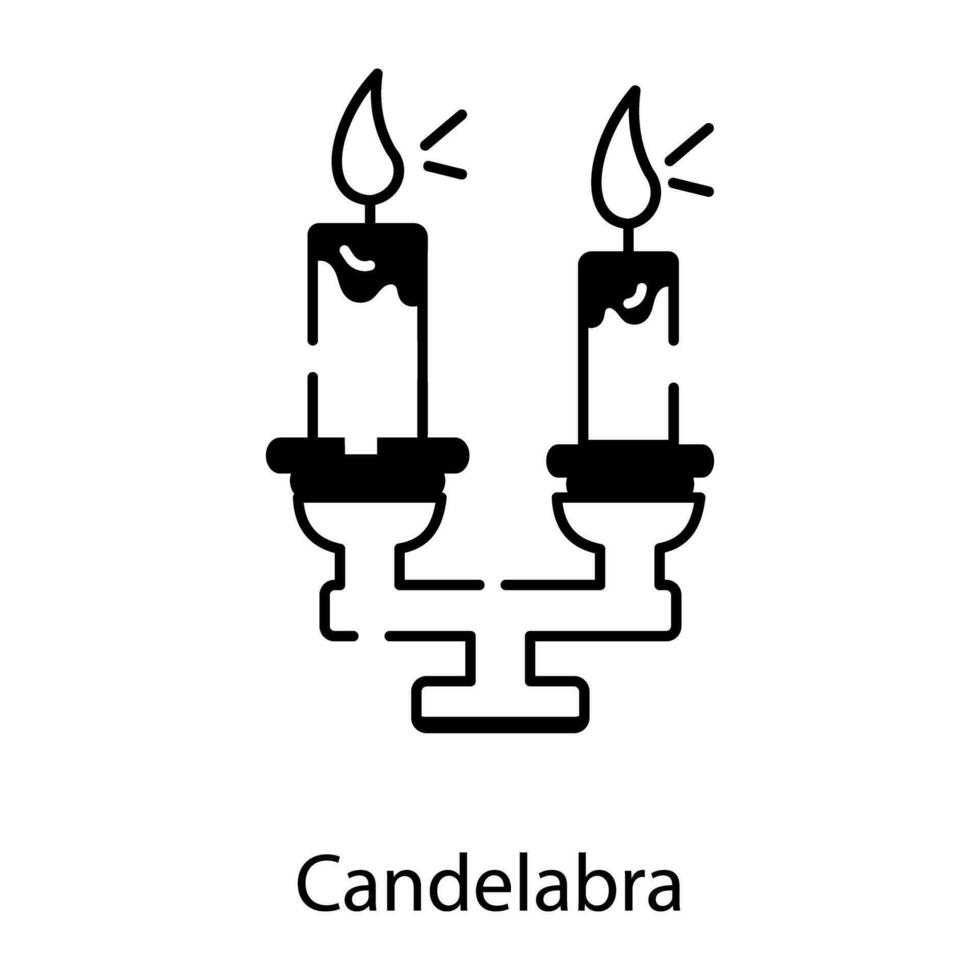 Trendy linear icon depicting a candelabra vector