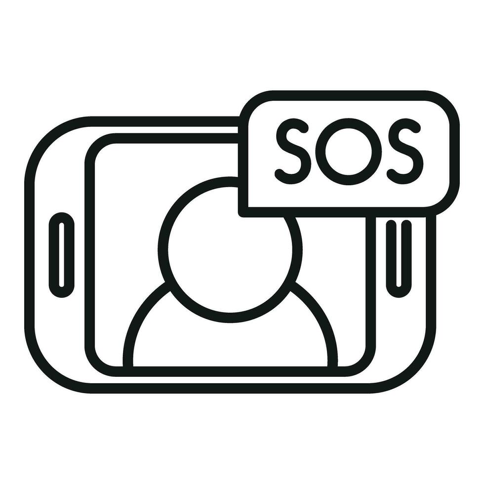 Sos help video call icon outline vector. Health safety vector