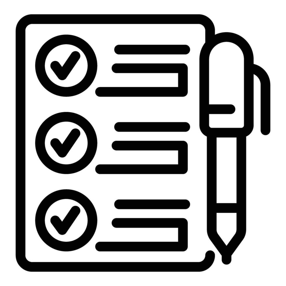 Travelling checkup list icon outline vector. Checking flight inventory vector