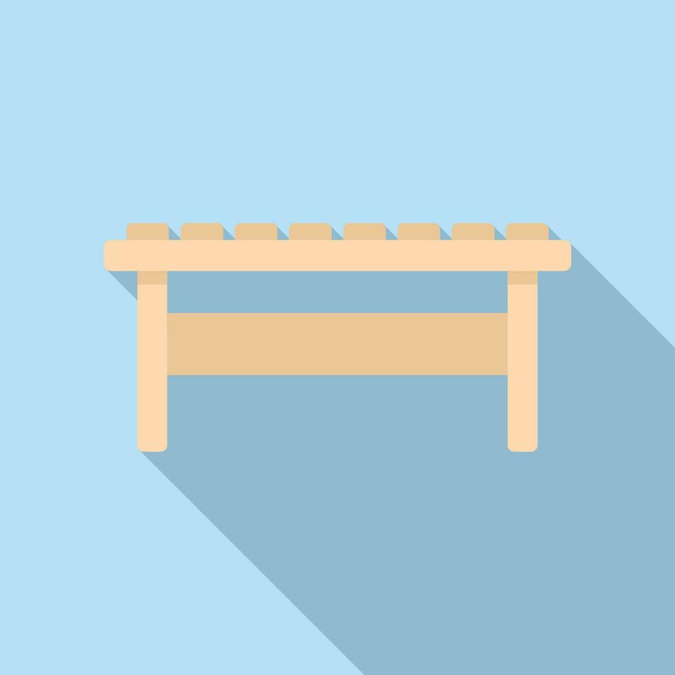Bench furniture icon flat vector. Hammock parasol architect vector