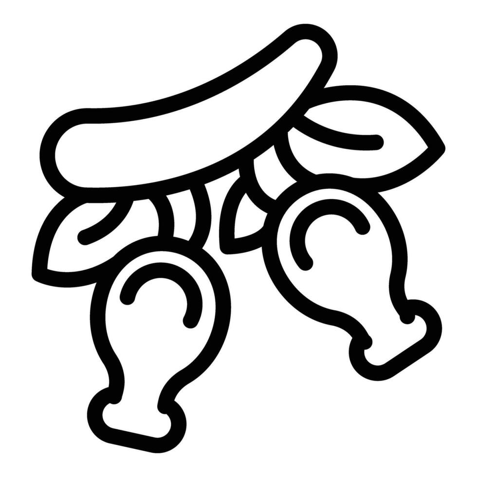 Natural rosehip icon outline vector. Wild botany bush vector