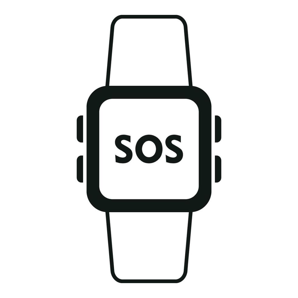 Sos smartwatch signal icon simple vector. Number safety vector
