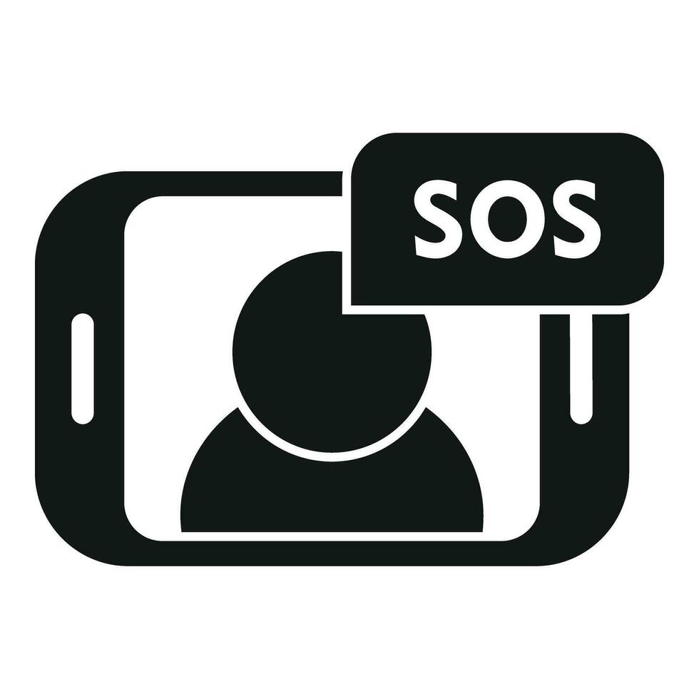 Sos help video call icon simple vector. Health safety vector