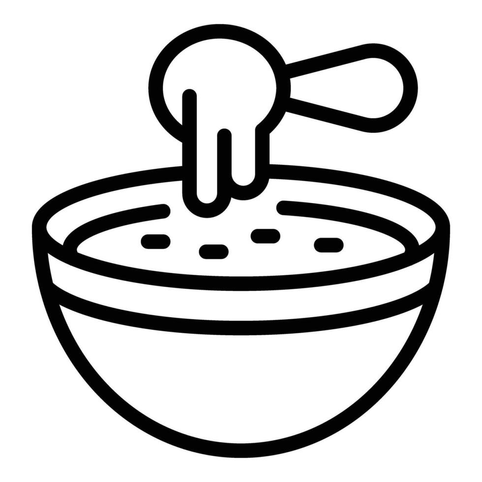 Batter bowls icon outline vector. Mixing breading plate vector