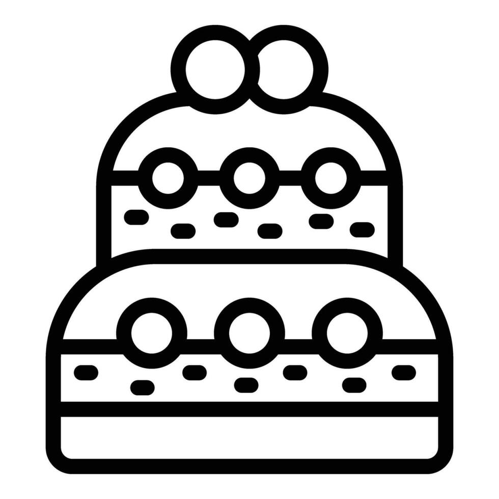 Big wedding cake icon outline vector. Cream filled cake vector