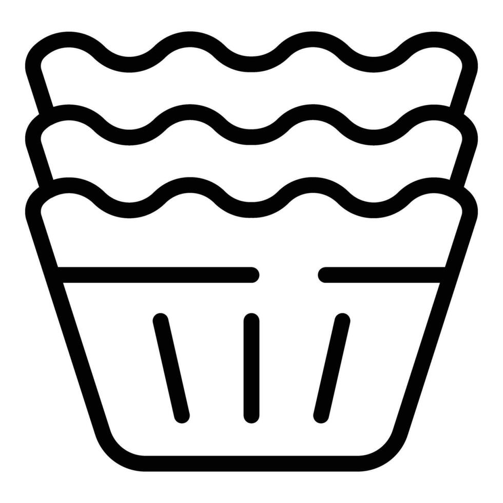 Muffin baking cups icon outline vector. Cookie bakeware forms vector