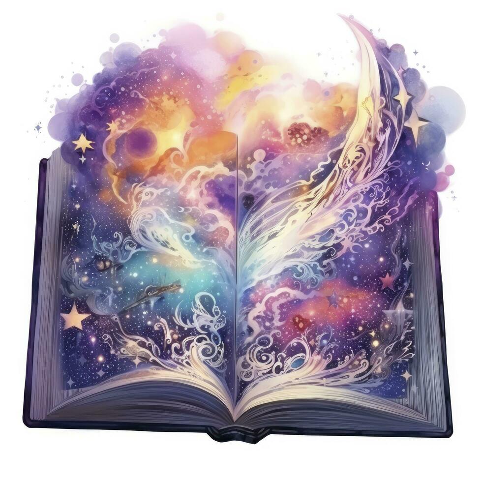 AI generated Galaxy celestial fantasy book watercolor for T-shirt Design. AI Generated photo