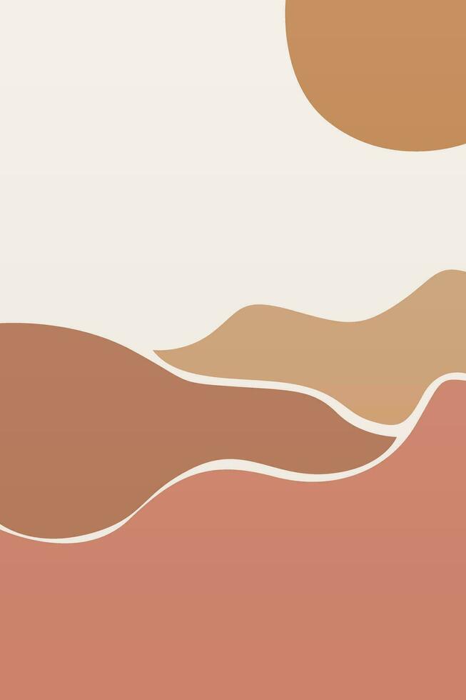 Boho Background Illustration. Abstract Landscape Background vector