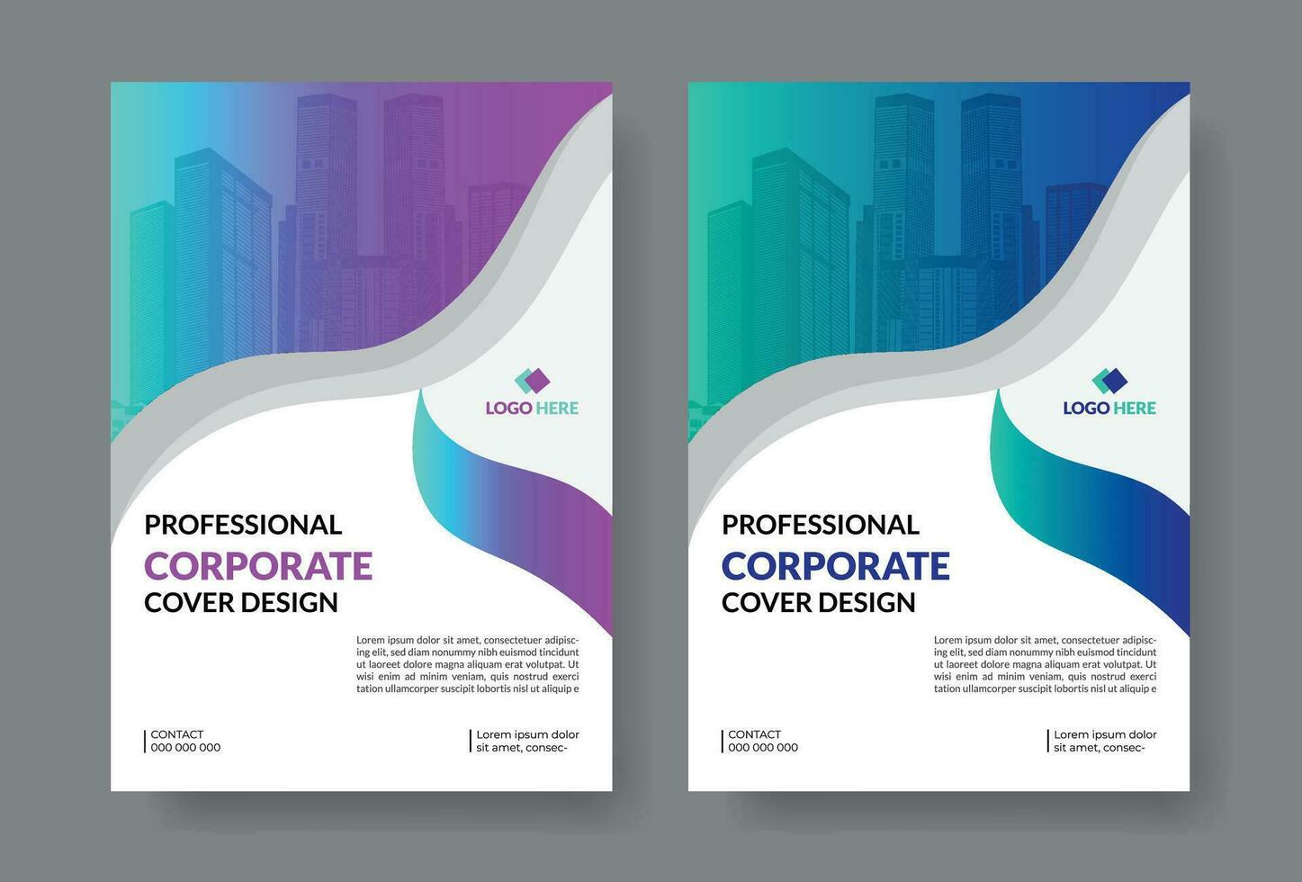 Corporate cover design template, annual report, business cover design in a4 size, corporate brochure, booklet, flyer, magazine, simple and modern cover design vector