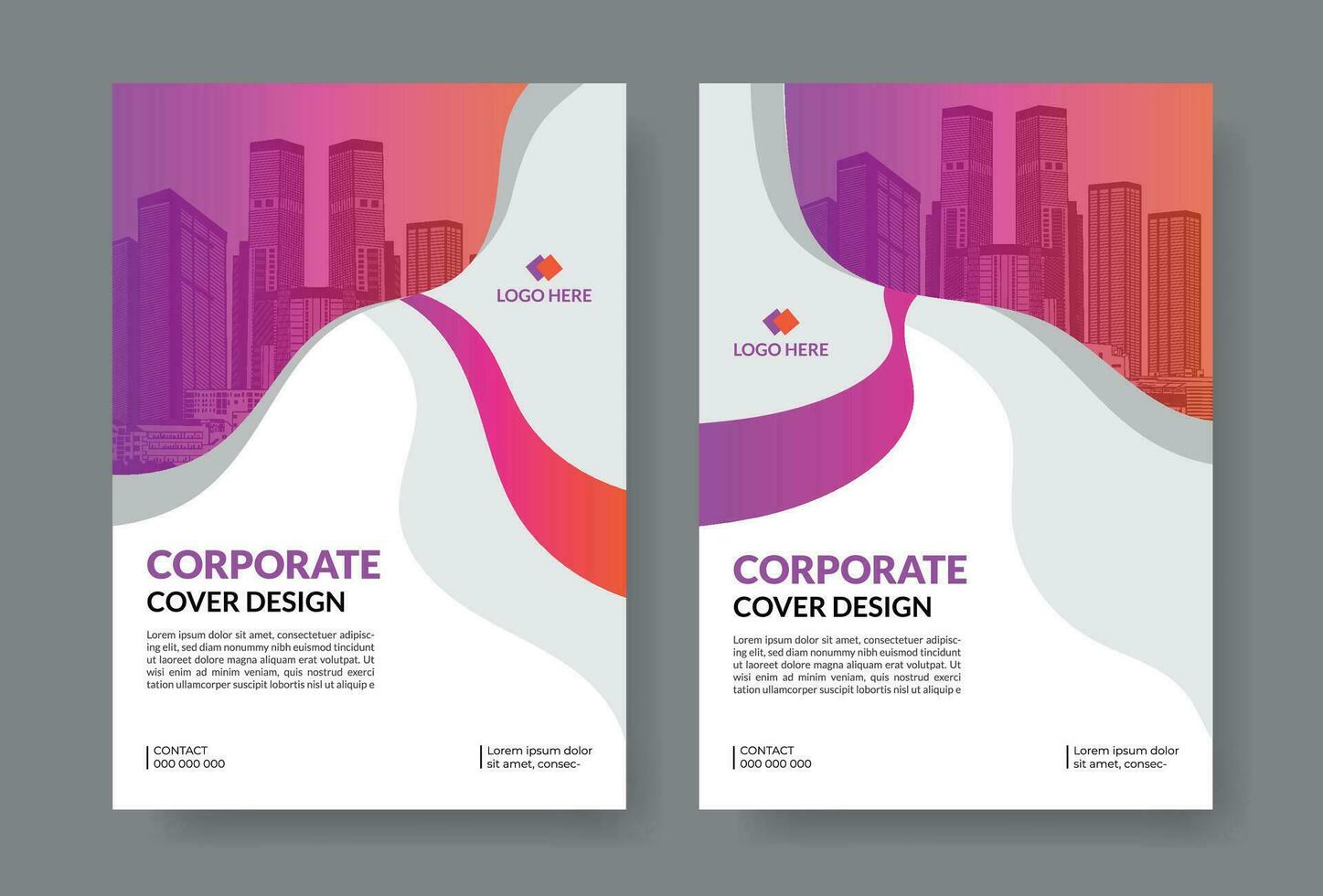 Corporate cover design template, annual report, business cover design in a4 size, corporate brochure, booklet, flyer, magazine, simple and modern design vector