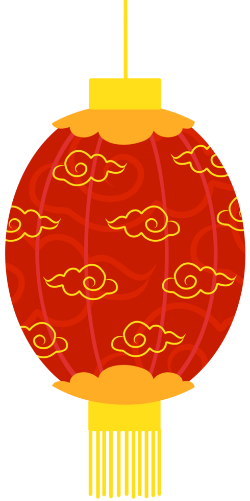 Chinese lantern decoration for lunar new year, oval shape png