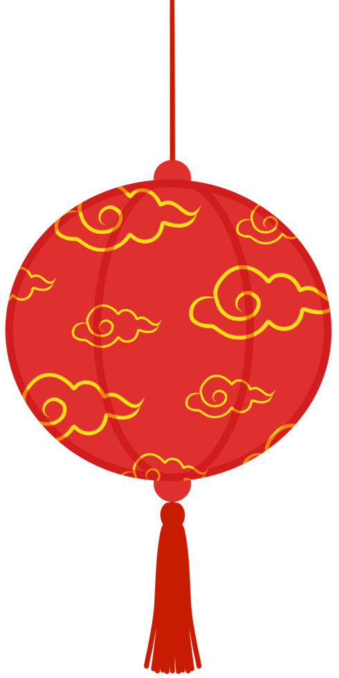 Chinese lantern decoration for lunar new year, round shape png