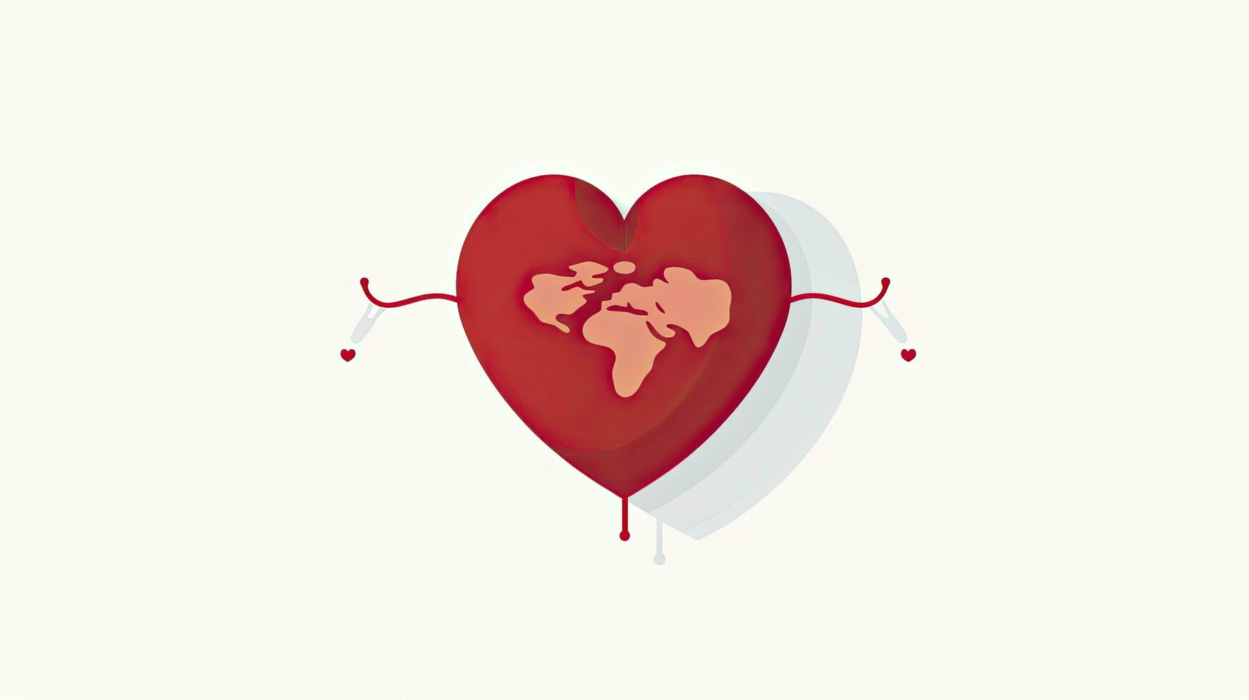 ai generado minimalista ui ilustración de un sangre donación brazo con un corazón para mundo salud día foto