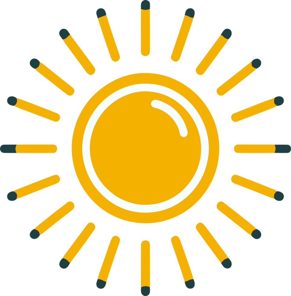AI generated abstract sun cartoon drawing AI generated png