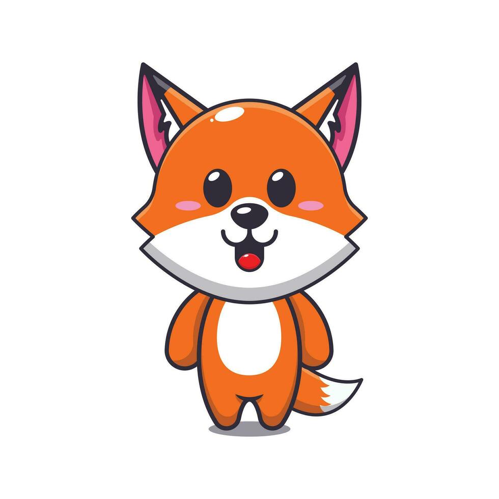 Cute fox cartoon vector illustration.