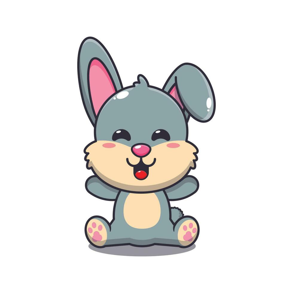 Cute rabbit cartoon vector illustration.