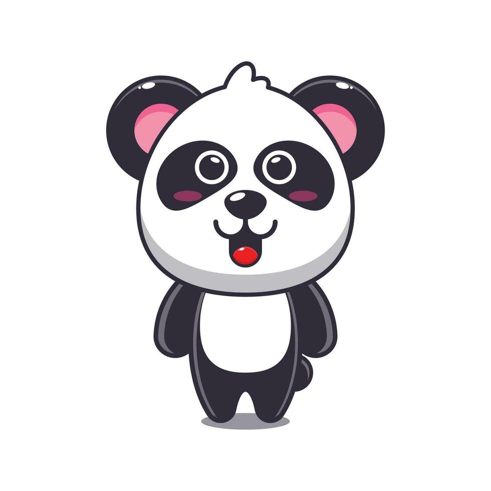 Cute panda cartoon vector illustration.