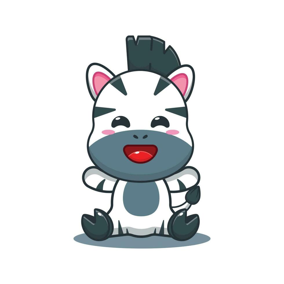 Cute zebra cartoon vector illustration.