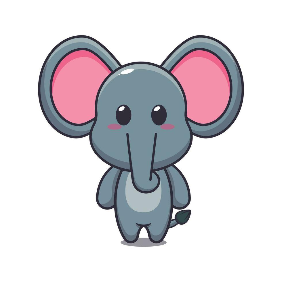 Cute elephant cartoon vector illustration.