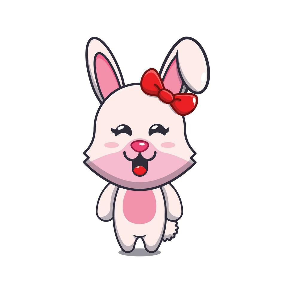 Cute bunny cartoon vector illustration.