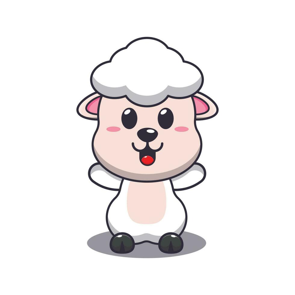 Cute sheep cartoon vector illustration.