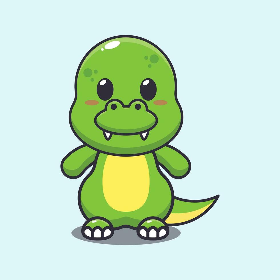 Cute dino cartoon vector illustration.