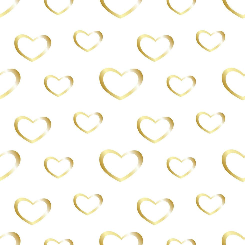 Seamless pattern with gold heart vector
