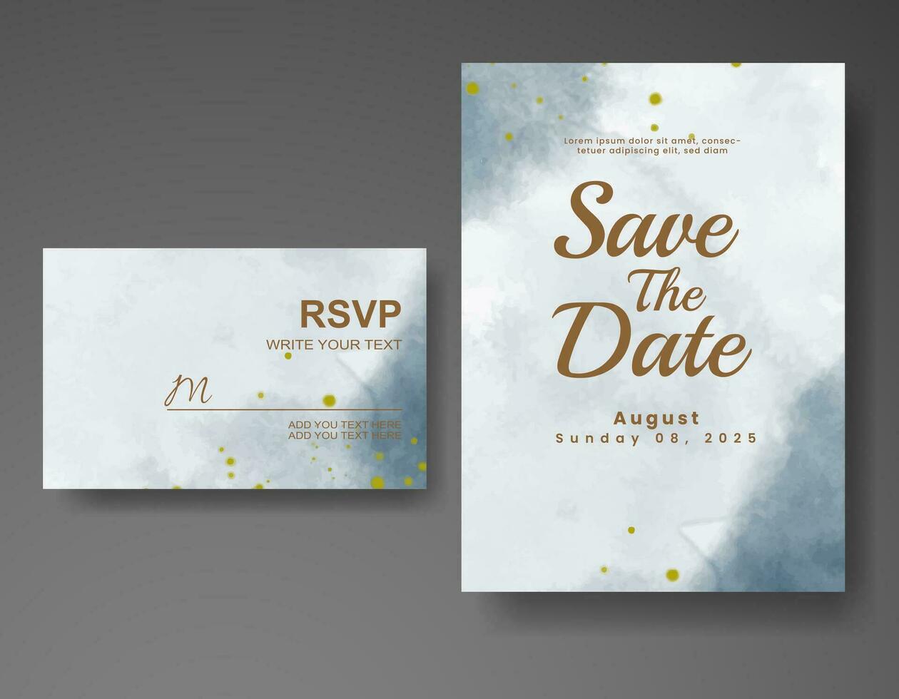 Wedding invitation with abstract watercolor background vector