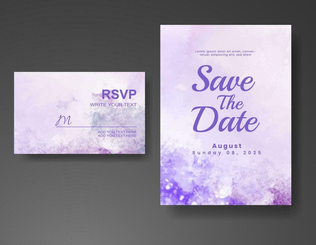 Wedding invitation with abstract watercolor background vector