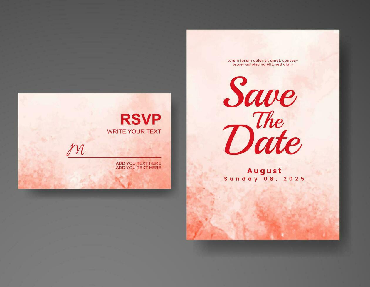 invitación de boda con fondo abstracto de acuarela vector