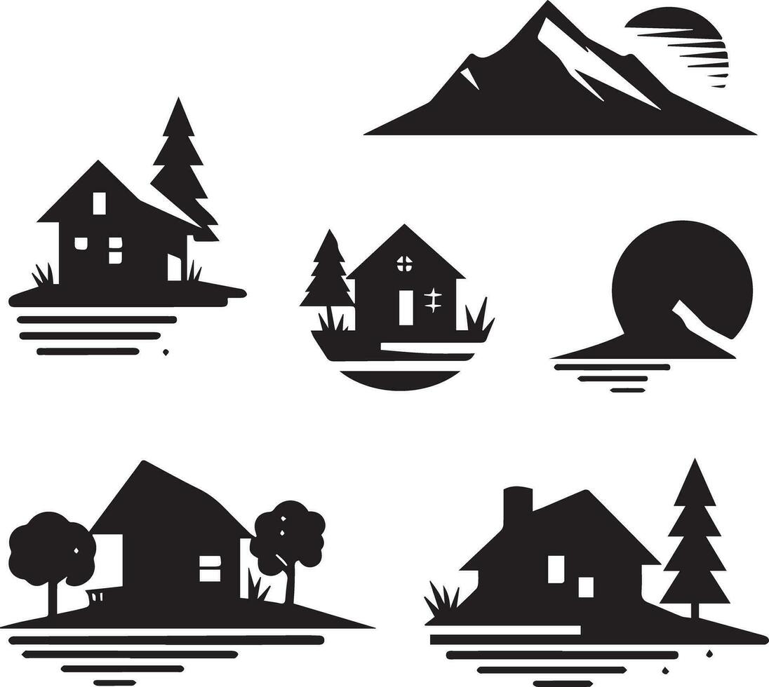 House Icon Set. Home vector illustration symbol