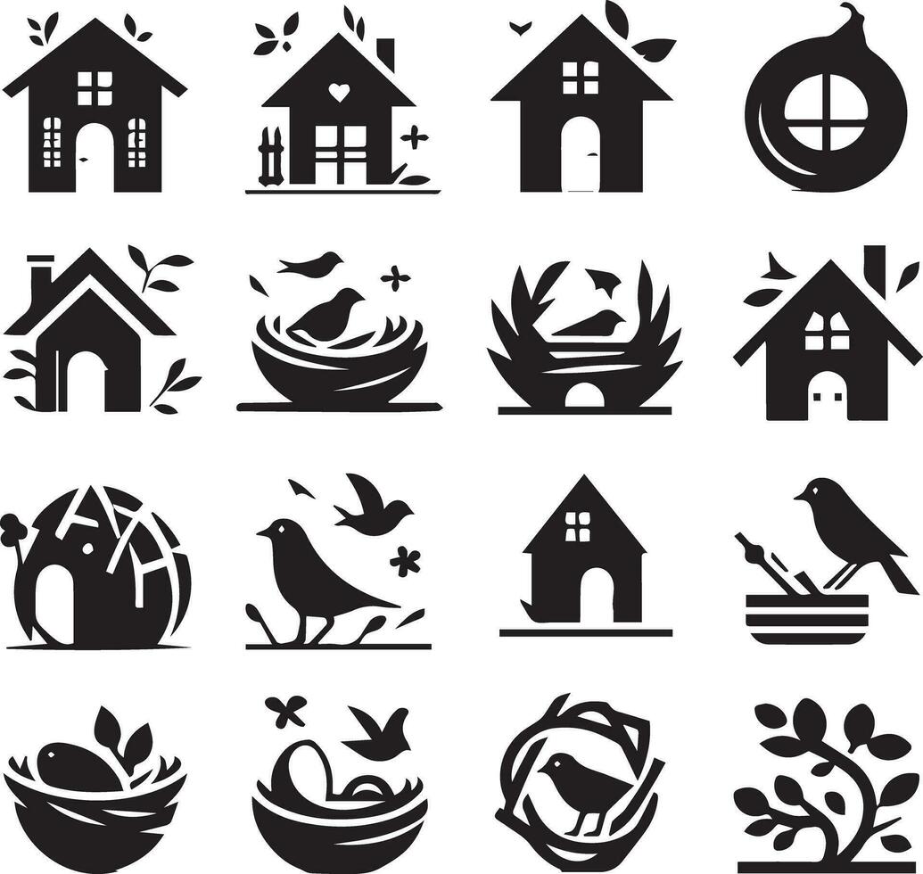 House Icon Set. Home vector illustration symbol