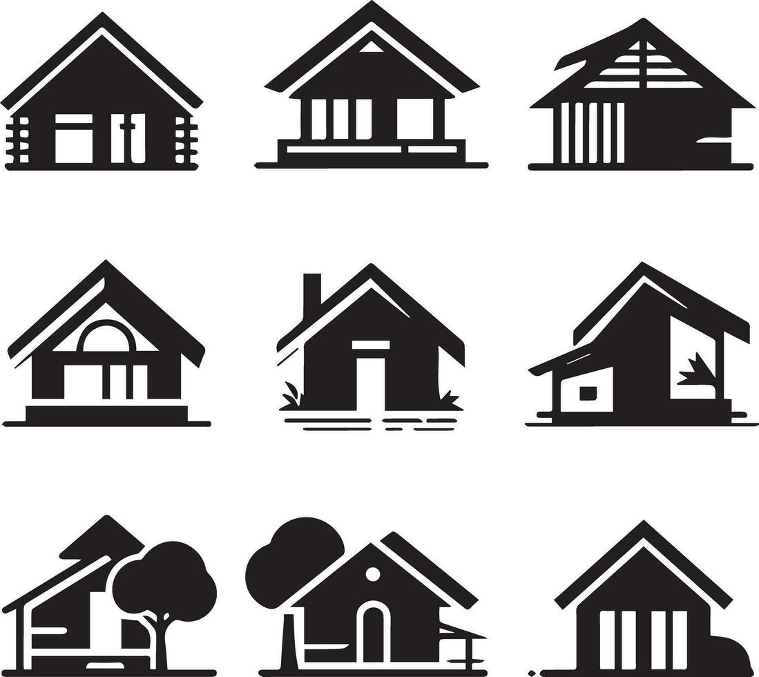 House Icon Set. Home vector illustration symbol