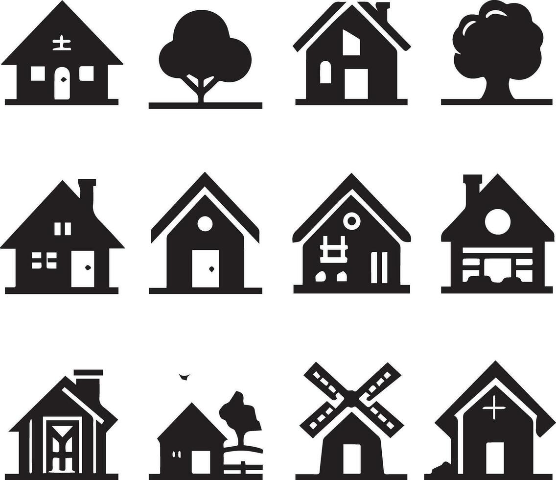 House Icon Set. Home vector illustration symbol