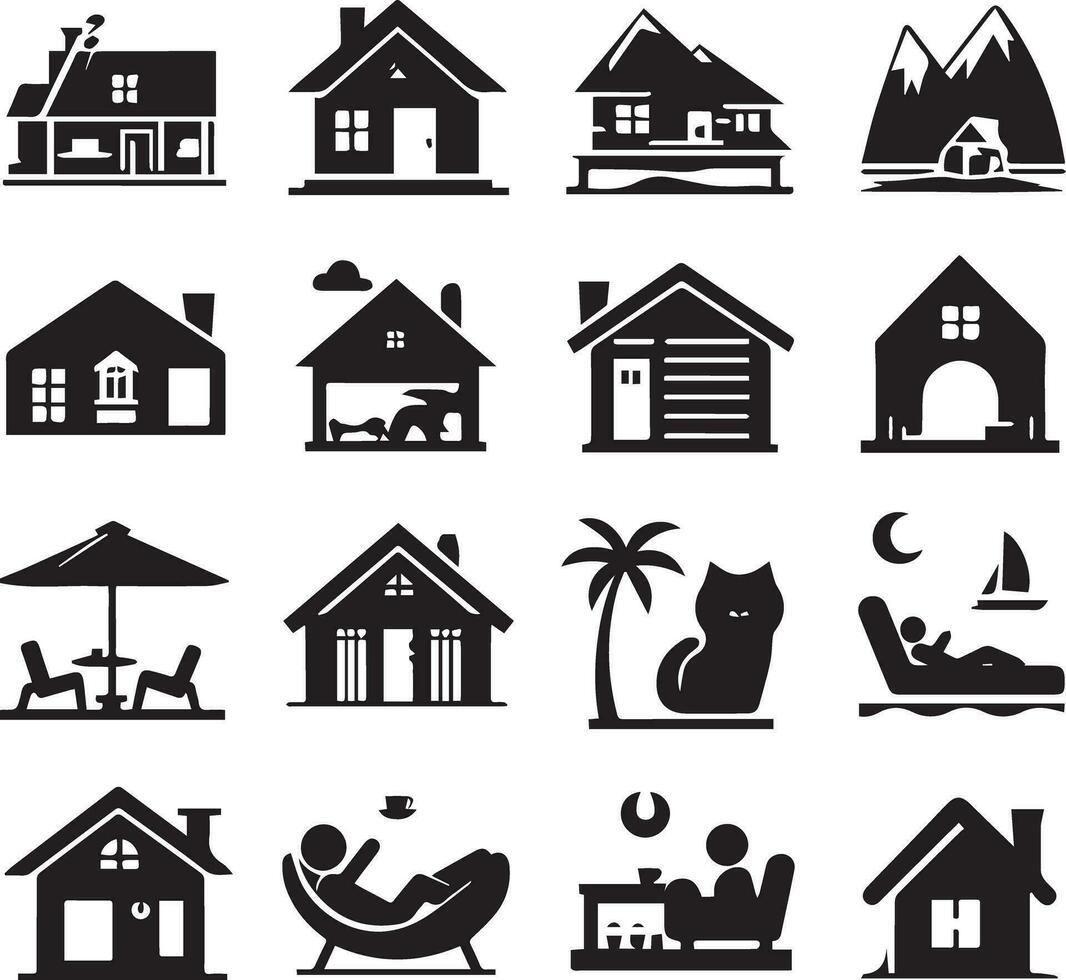 House Icon Set. Home vector illustration symbol