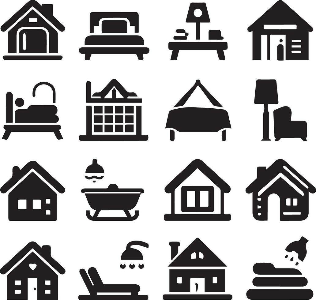 House Icon Set. Home vector illustration symbol