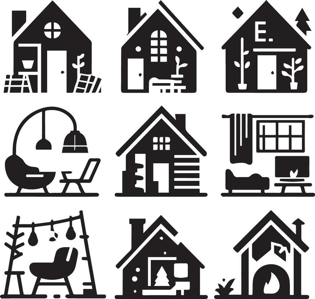 House Icon Set. Home vector illustration symbol