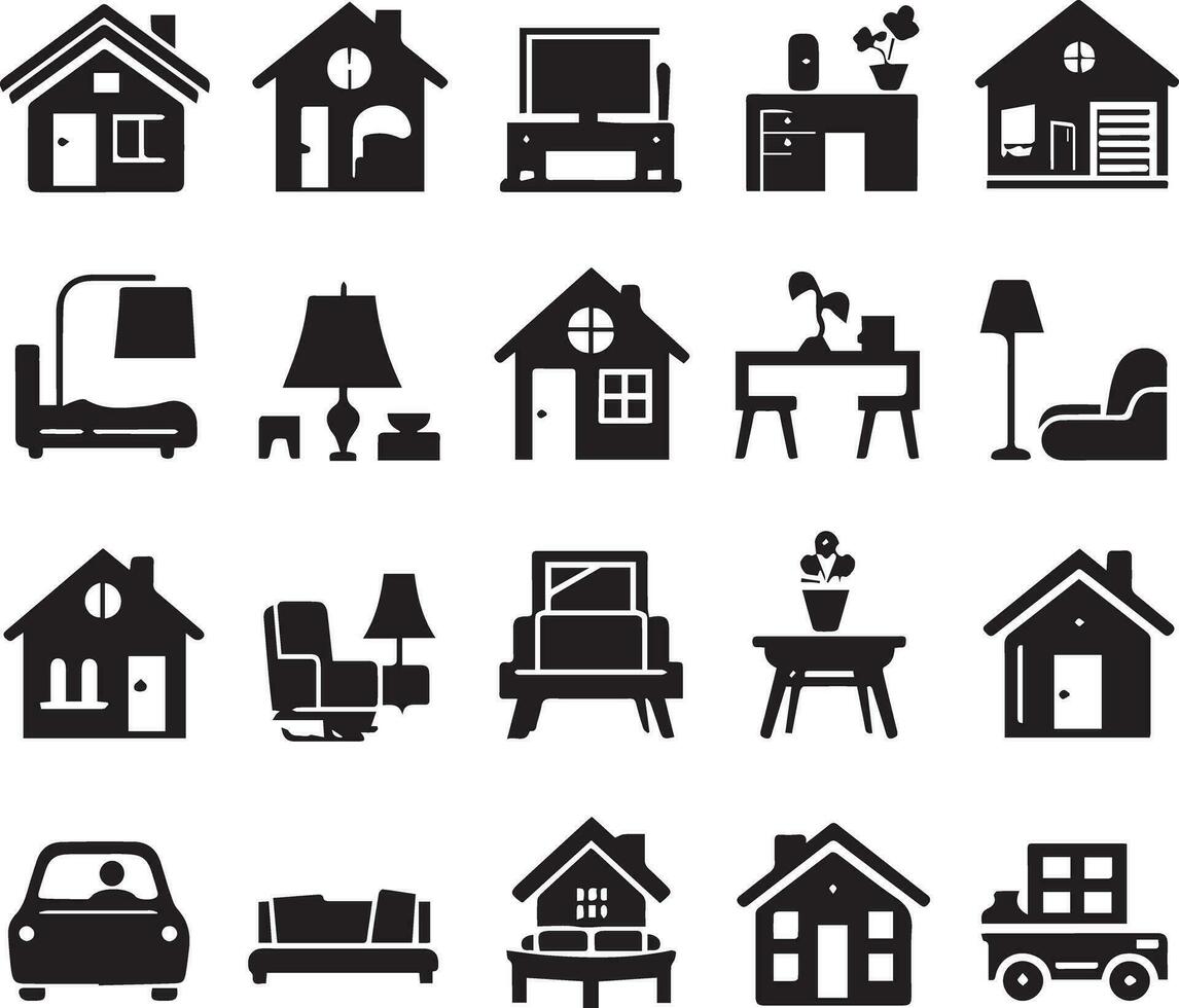House Icon Set. Home vector illustration symbol