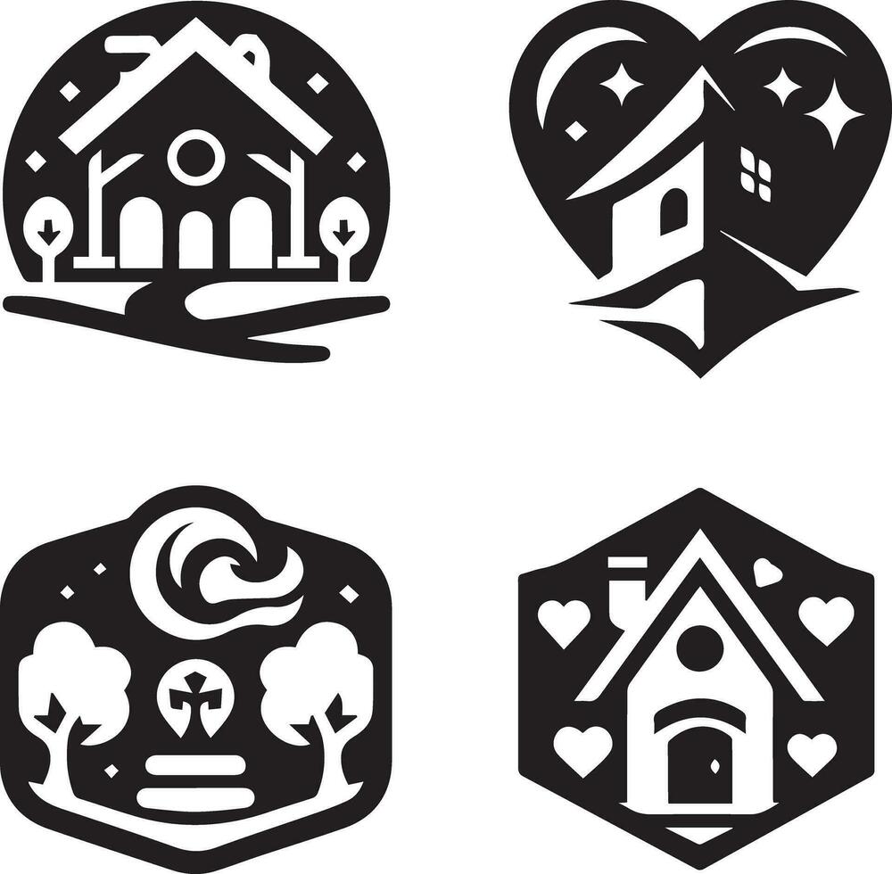 House Icon Set. Home vector illustration symbol