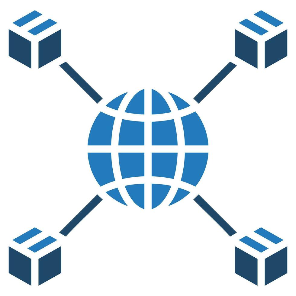 Global Supply Network Icon line vector illustration