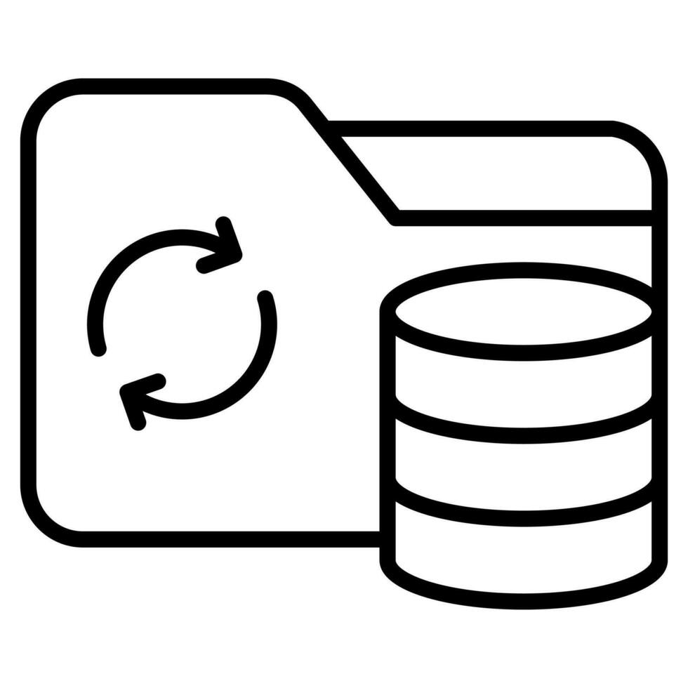 Data Backup Icon line vector illustration