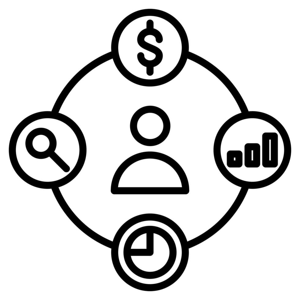 Sourcing Strategy Icon line vector illustration