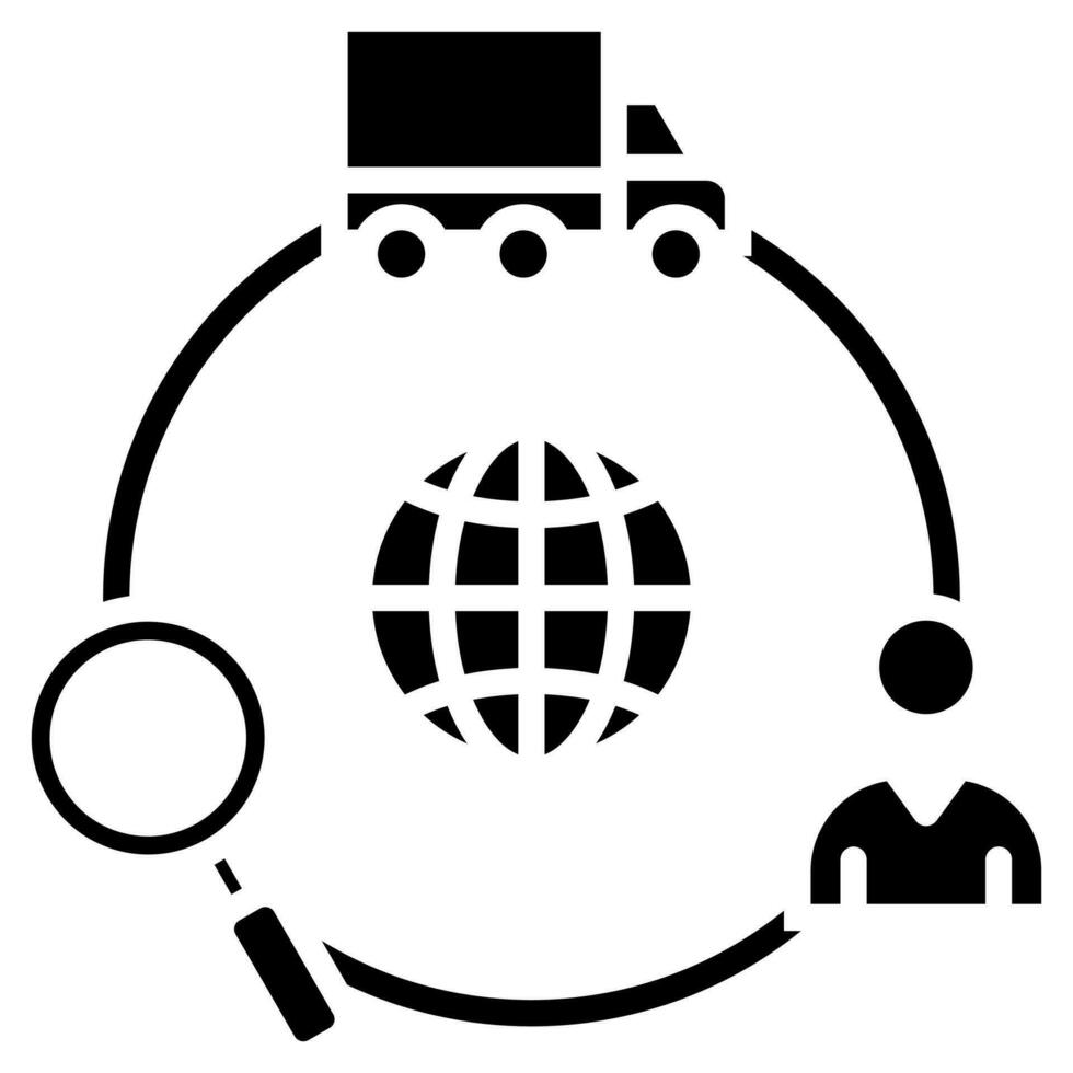 Global Supply Chain Management Icon line vector illustration