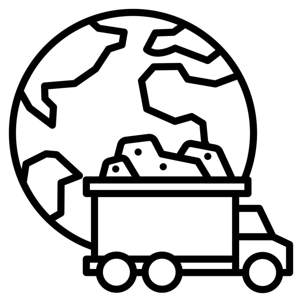 Global Raw Material Sourcing Icon line vector illustration