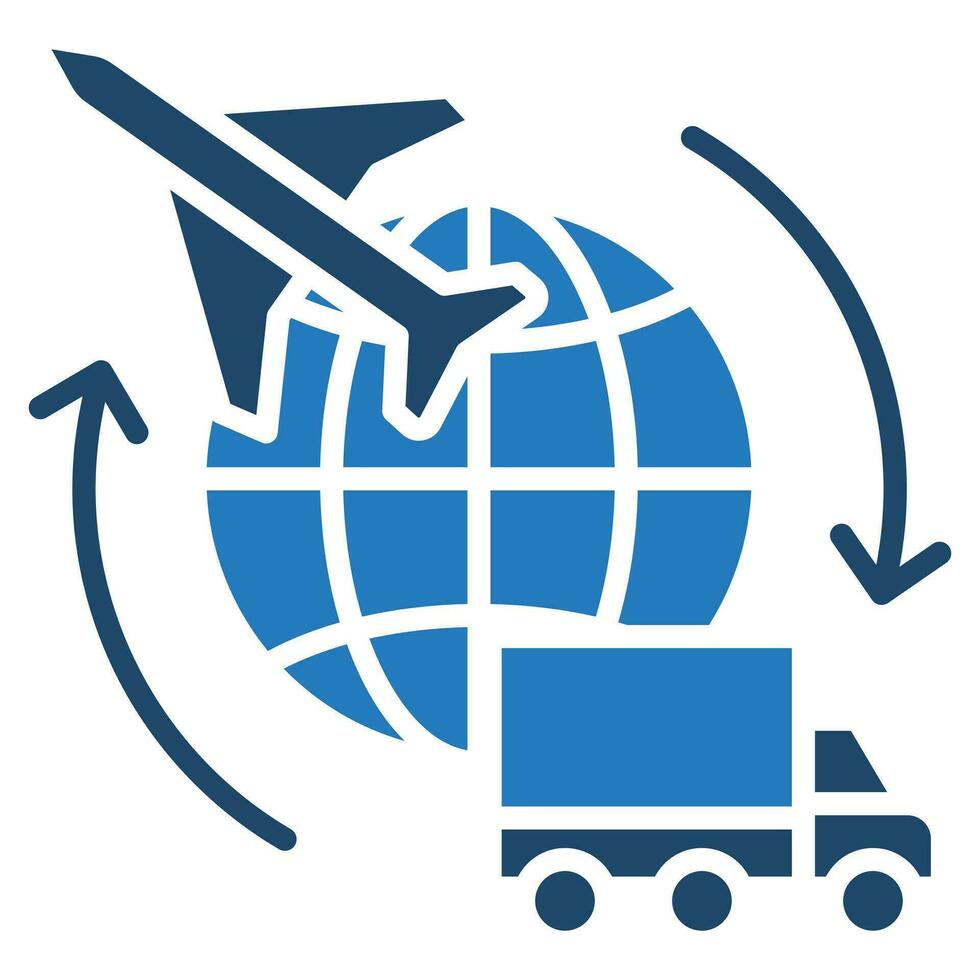 Global Logistics Icon line vector illustration