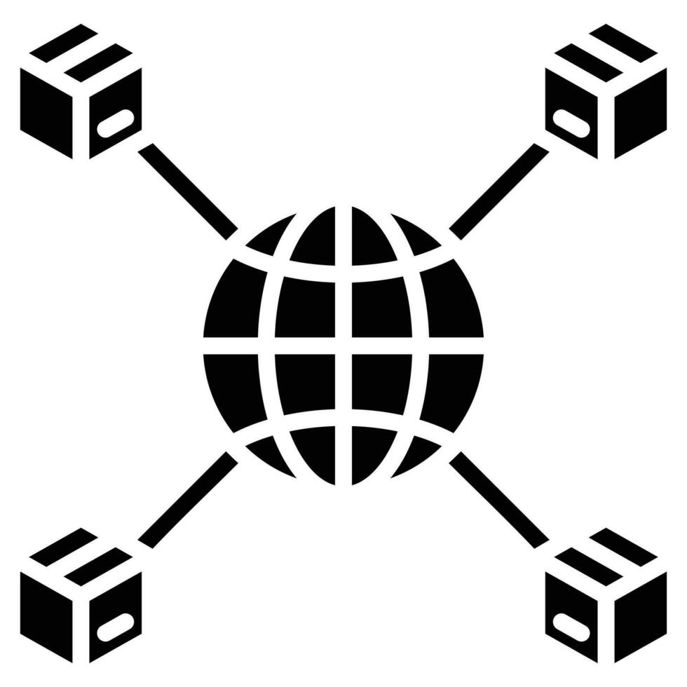 Global Supply Network Icon line vector illustration