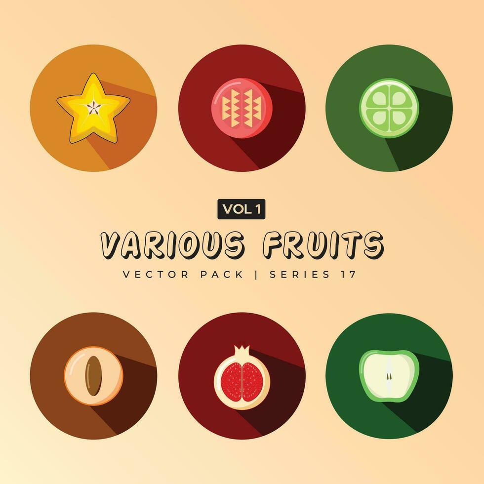 Food vegetables and fruits Vector illustrations - Set with hand drawn fruit minimal design
