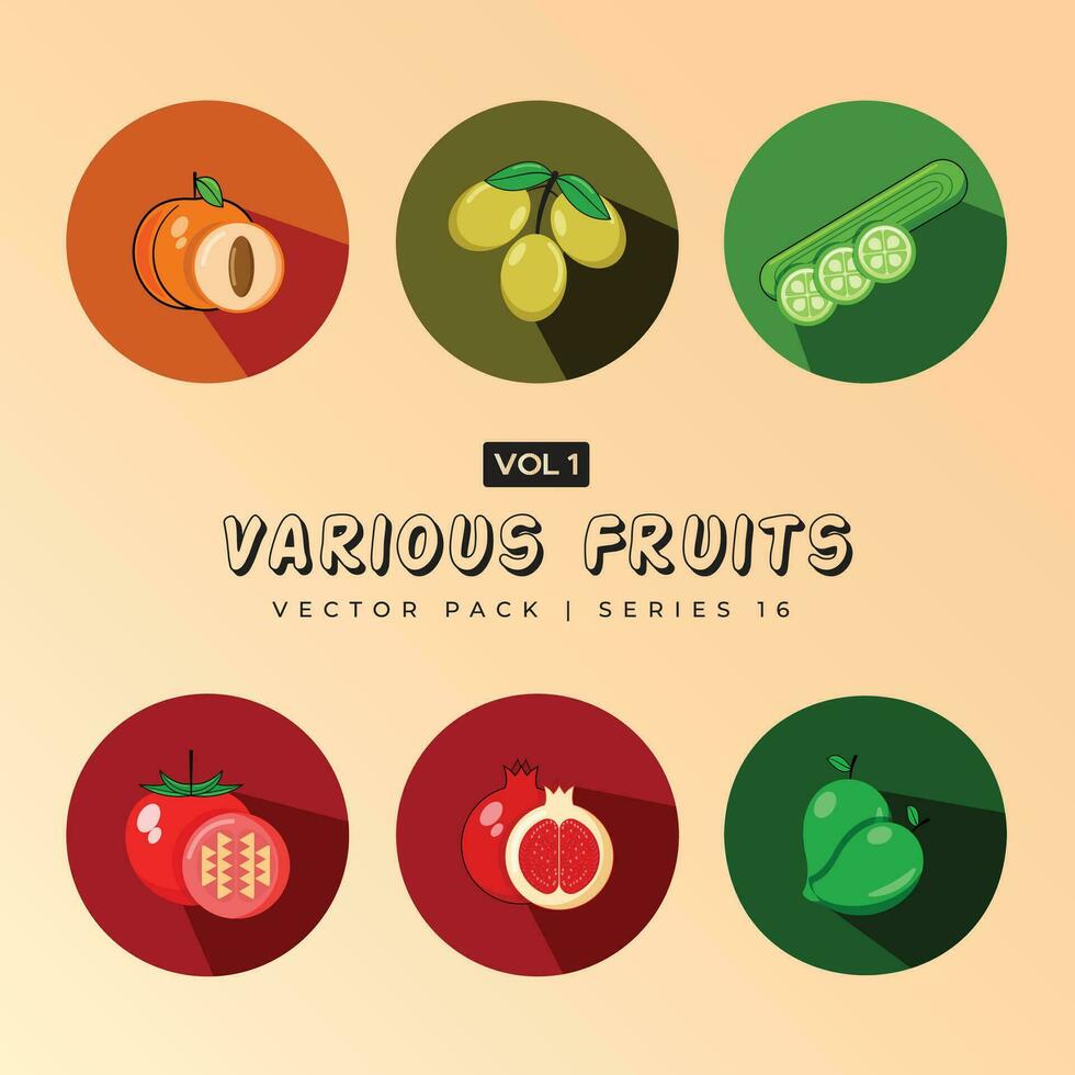 Hand drawn fruit collection - Collection of fruits and berries - Vector illustration