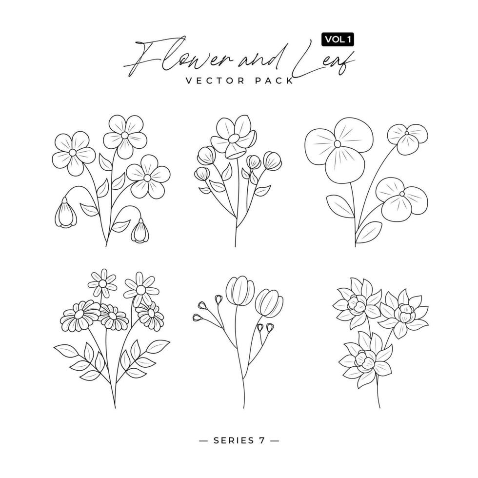 Set of hand drawn elements with floral elements and leaves - design for invitations greeting cards quotes blogs posters vector
